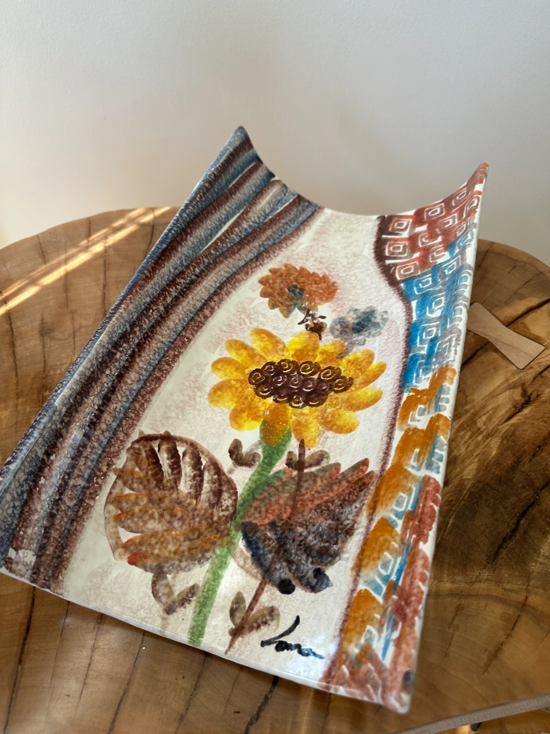 Hand-painted Decorative Tray with Sunflowers - photo 2