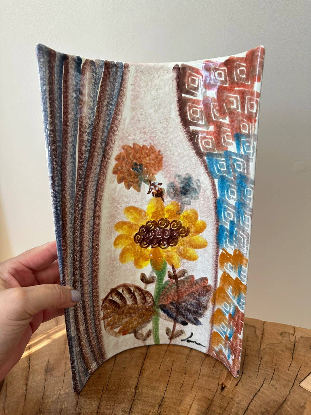 Hand-painted Decorative Tray with Sunflowers - photo 3