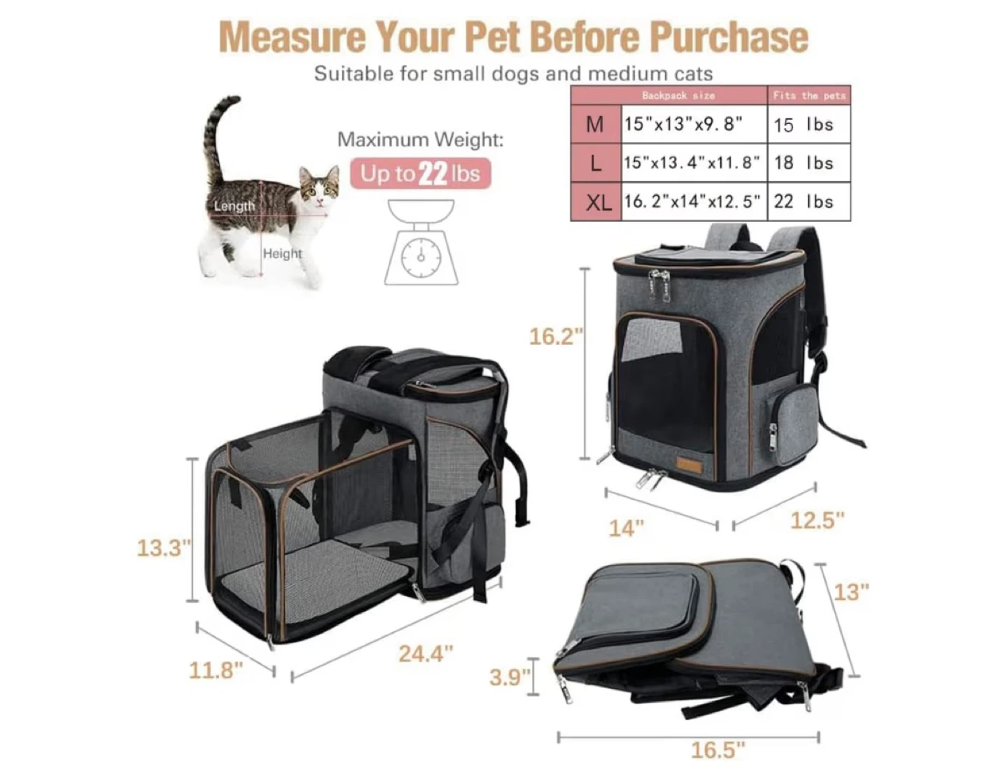 Expandable Pet Carrier Backpack - photo 2