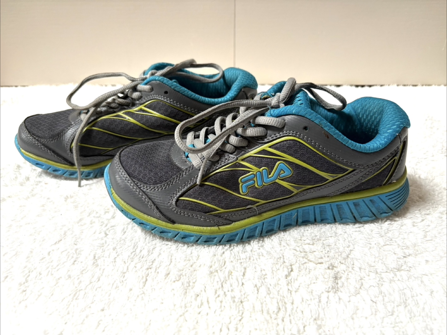Fila Running Shoes - Gray/Blue/Lime - photo 2