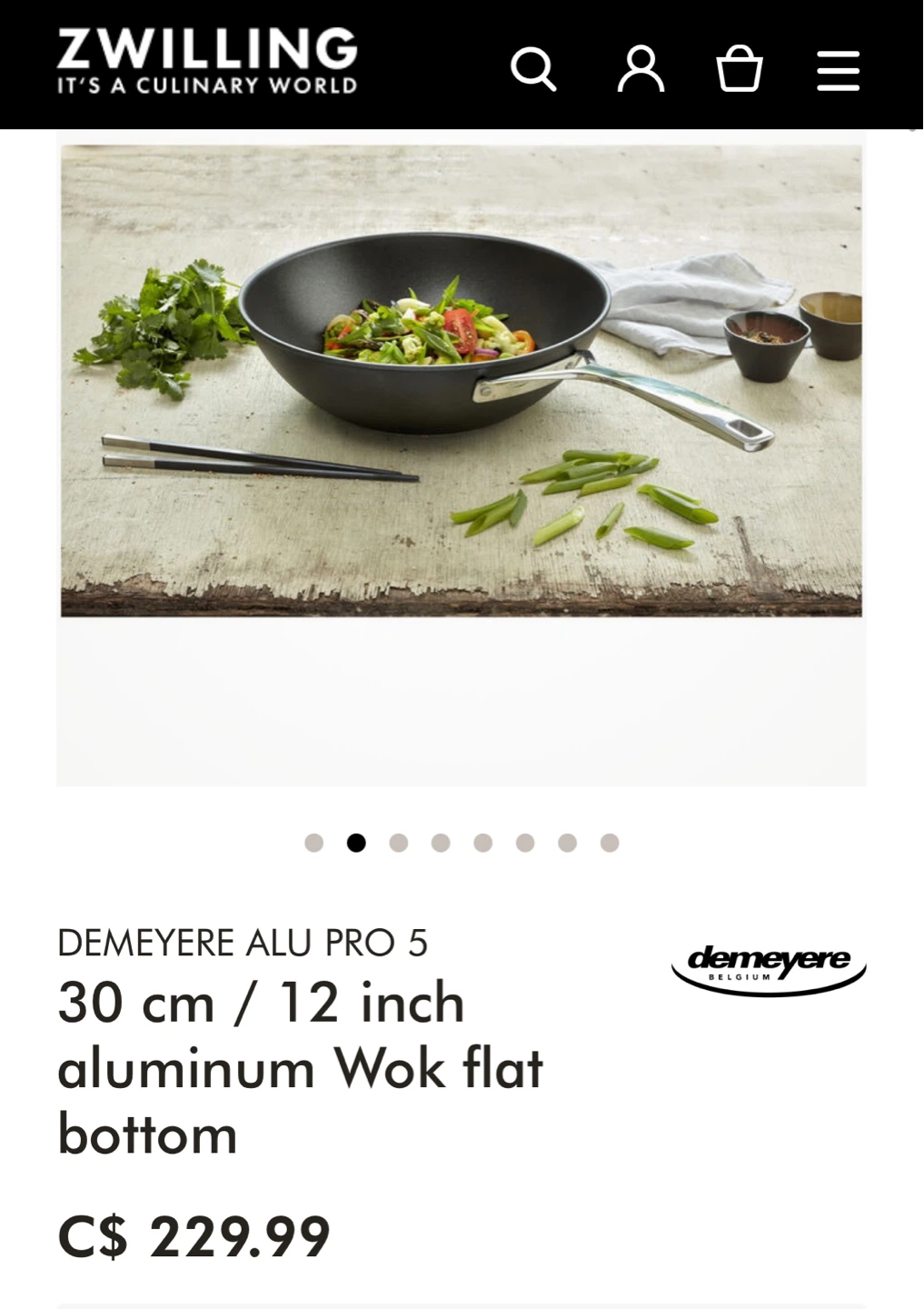 DEMEYERE ALU PRO 5 12 inch Aluminum Wok