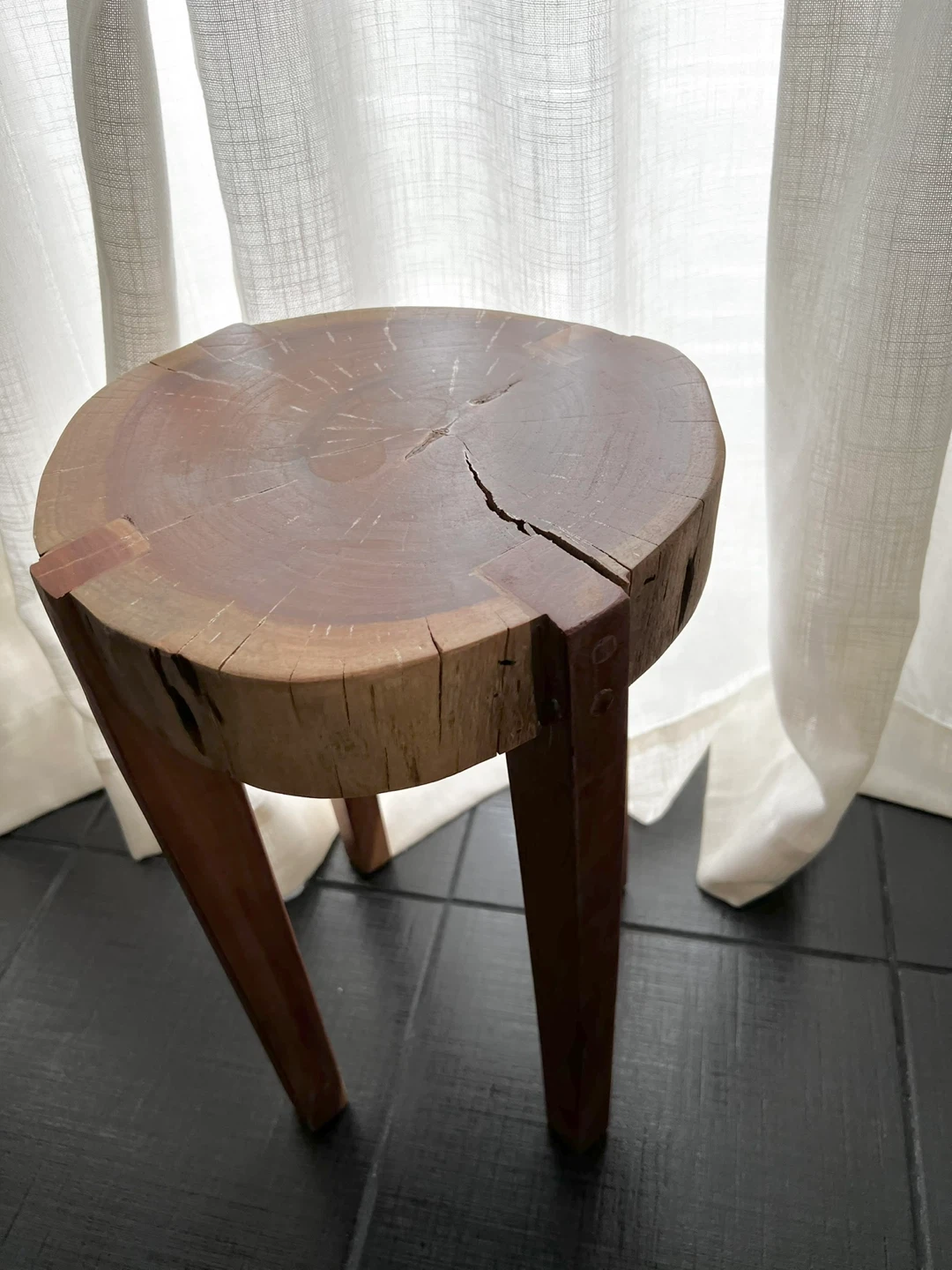 Rustic Wooden Plant Stand / Stool Accent Table - photo 2