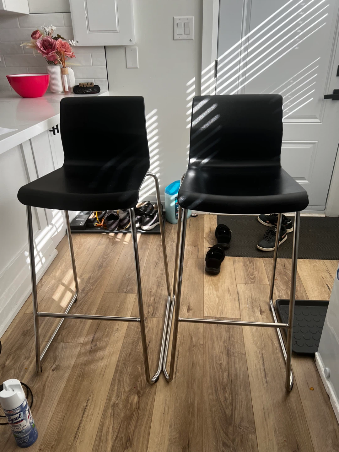 Pair of Black Bar Stools - photo 3