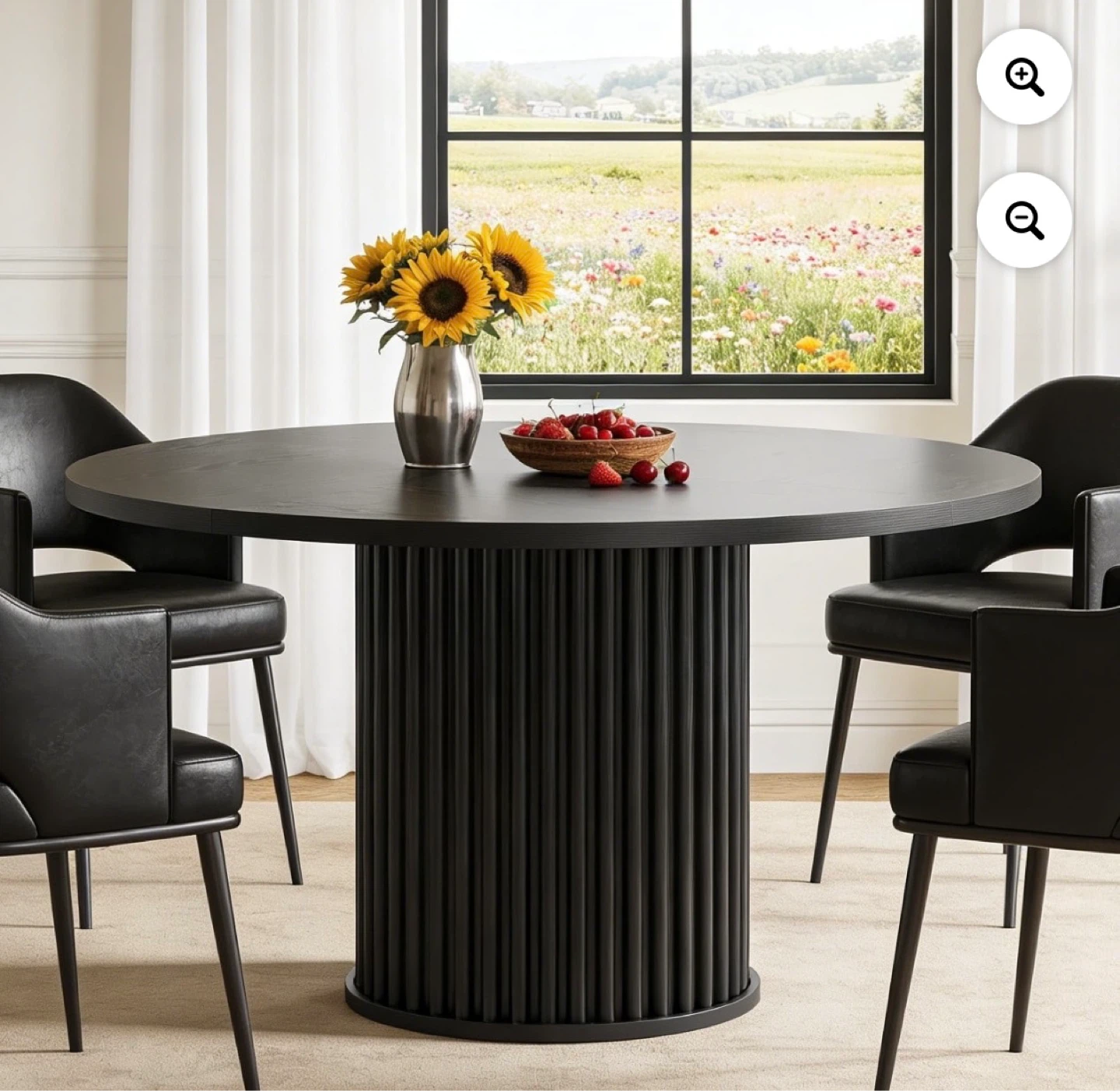 Black Round Dining Table