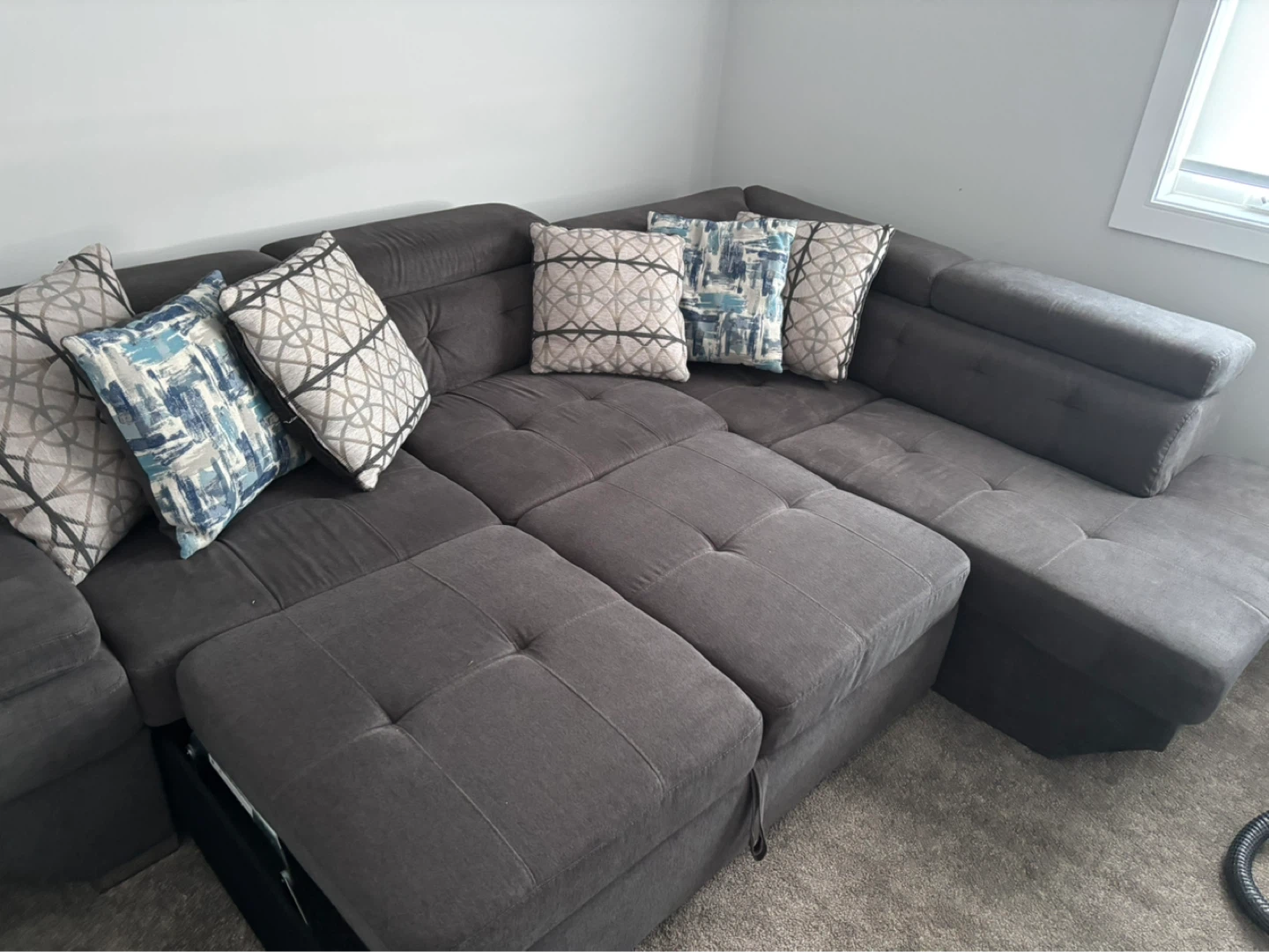 Grey Sectional Sofa with Storage Chaise