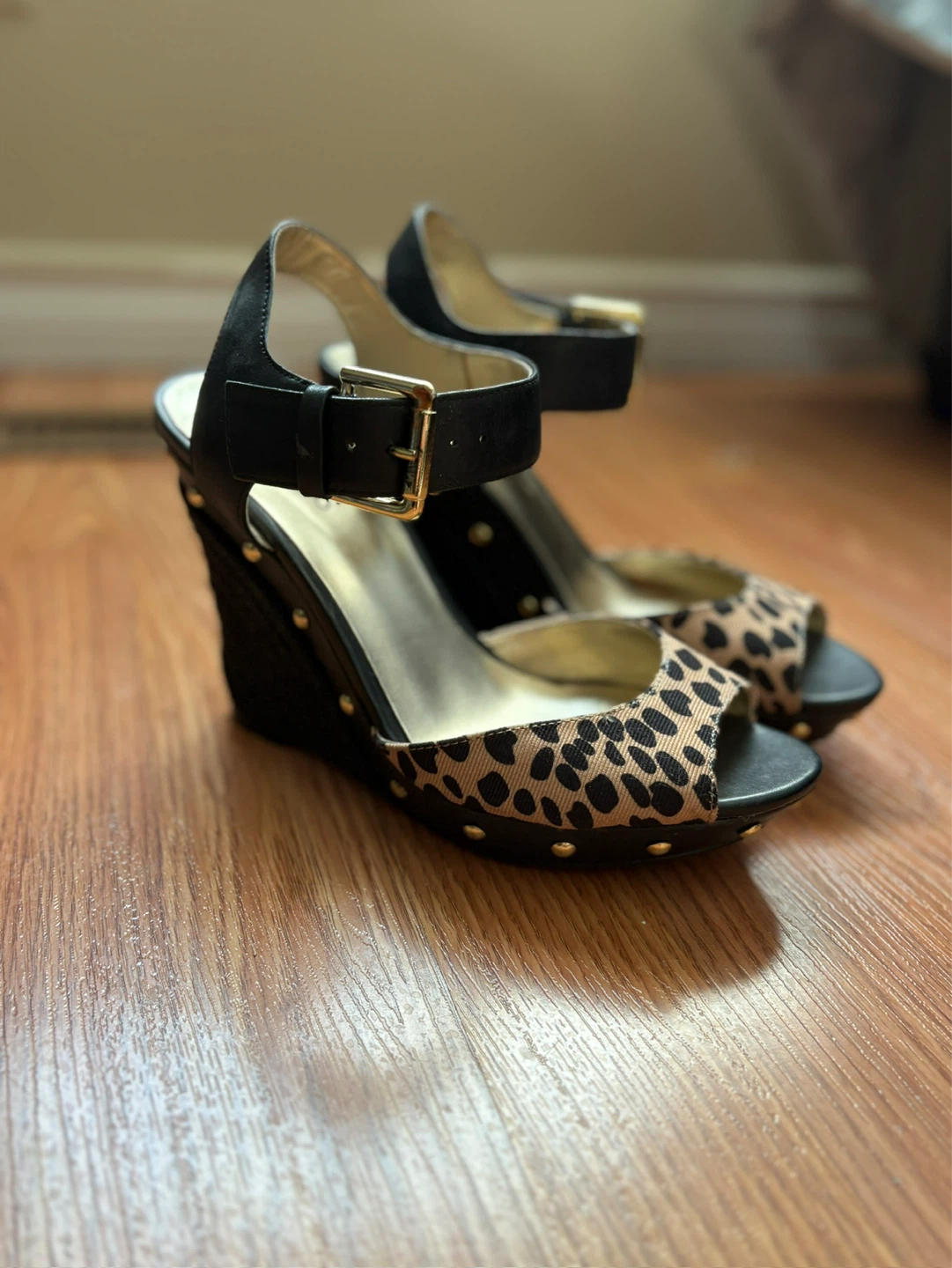 Guess Leopard Print Wedge Sandals - photo 2