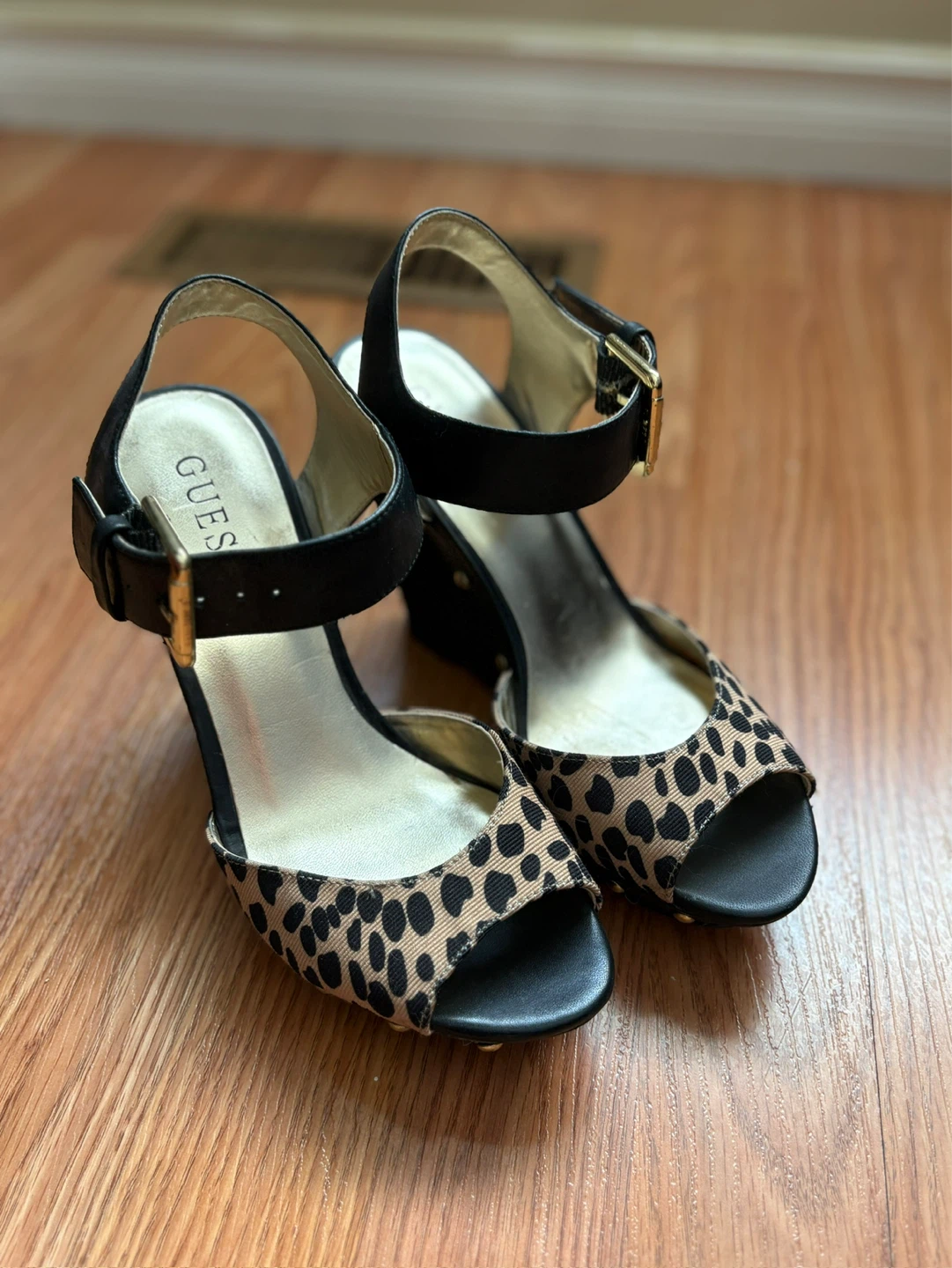 Guess Leopard Print Wedge Sandals - photo 4