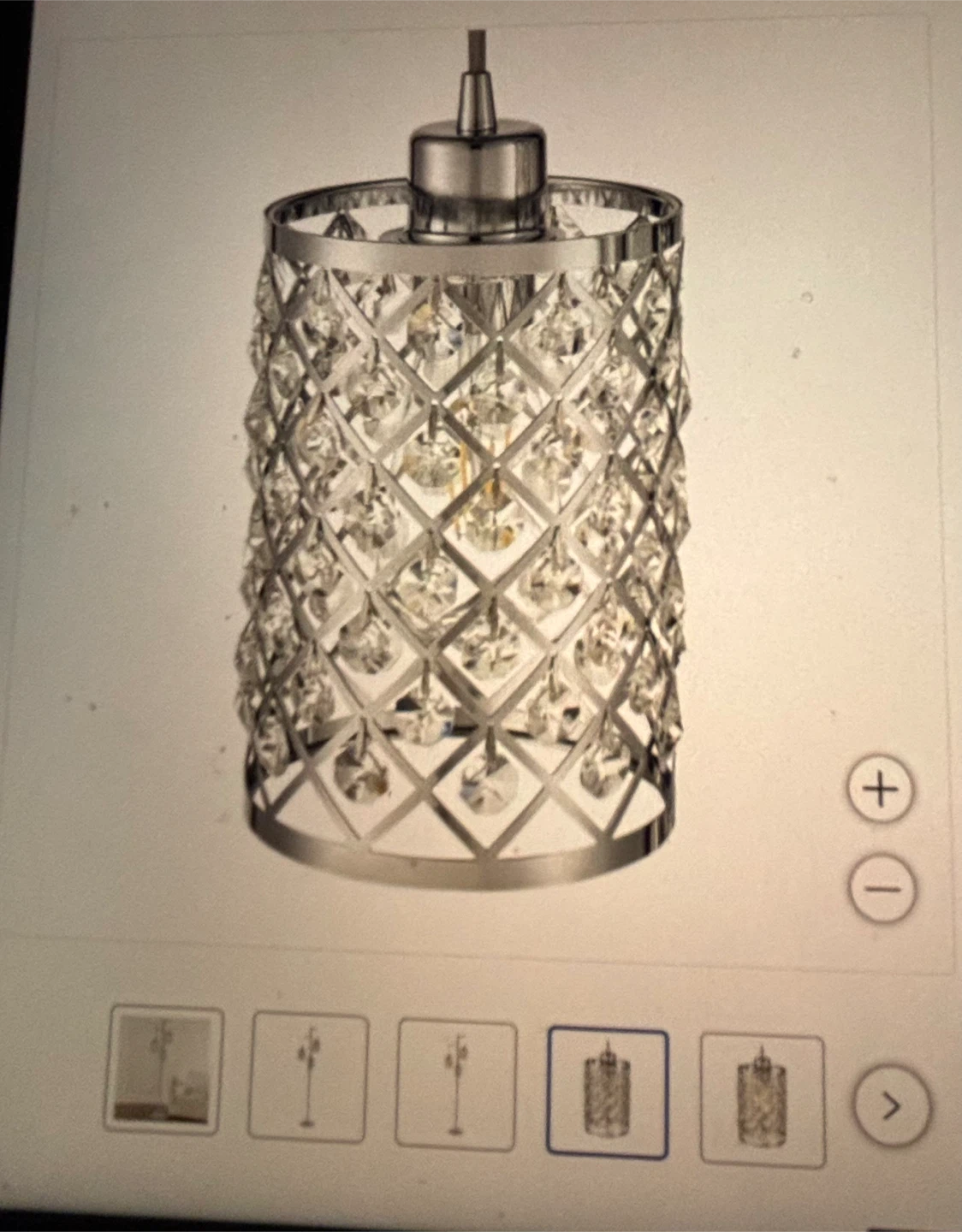 Silver Floor Lamp with Crystal Lampshade - photo 3