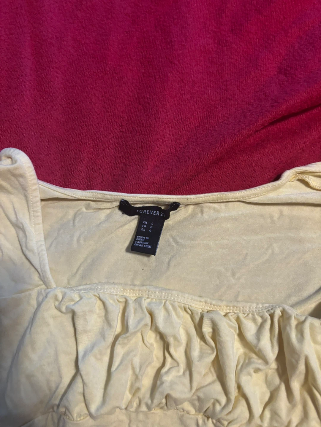 Forever 21 Yellow Square Neck Cropped Top - Size S - photo 2