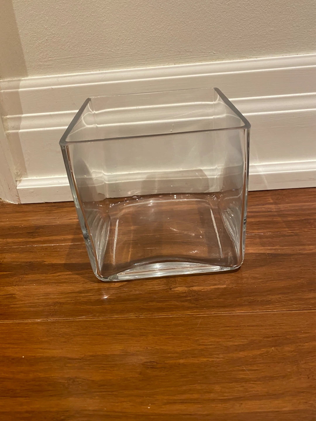 Clear Glass Cube Vase