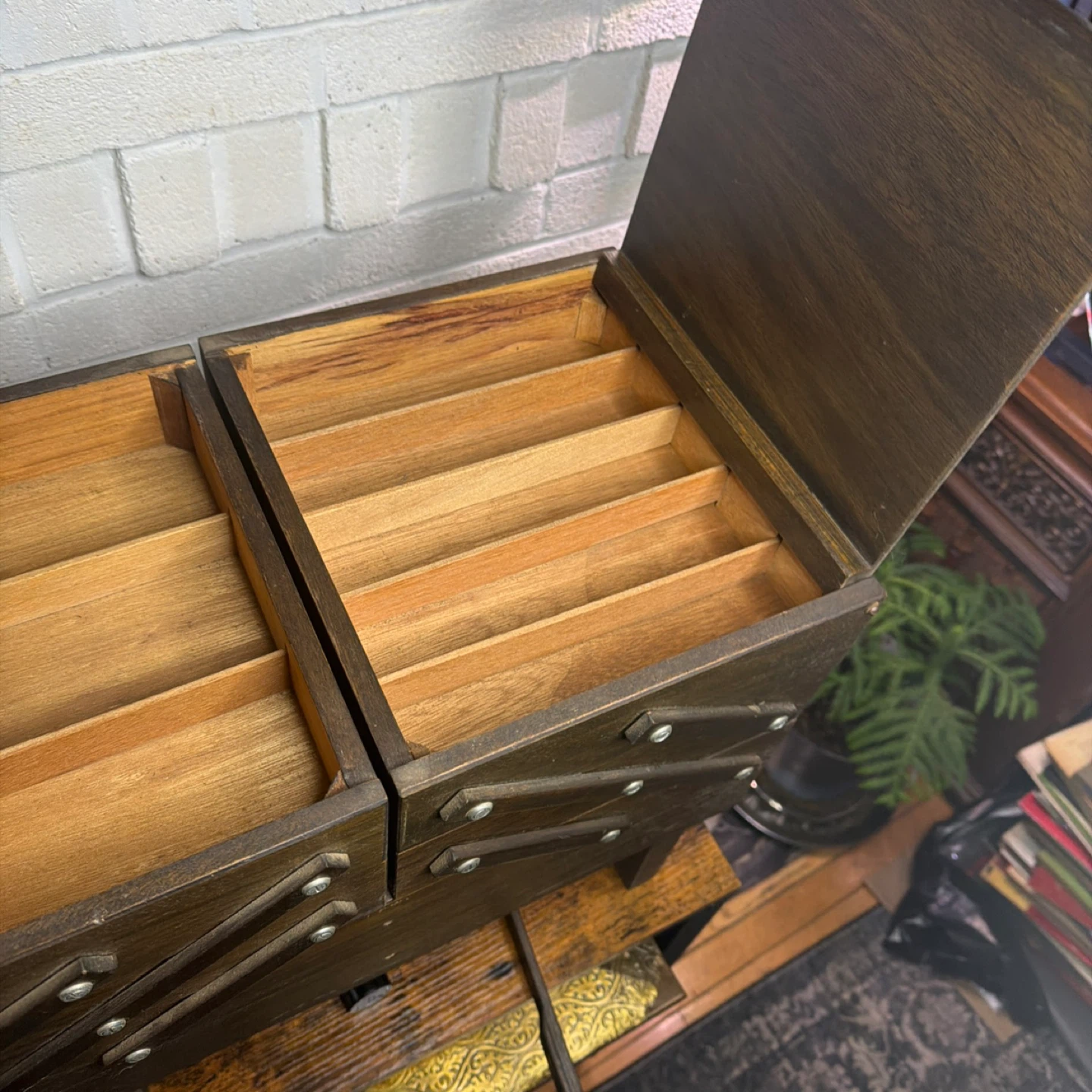 Wooden Singer Sewing Box Organizer - photo 3