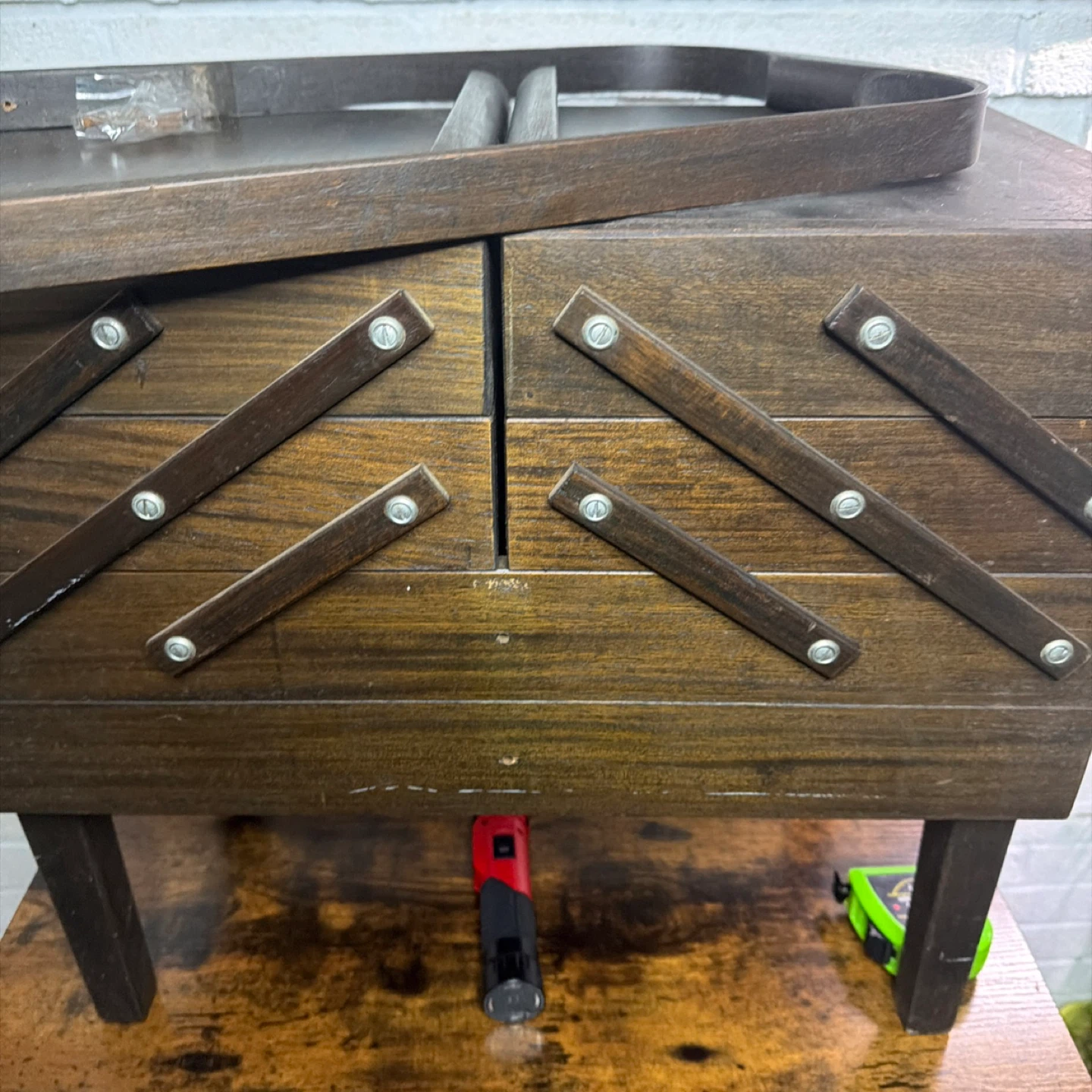 Wooden Singer Sewing Box Organizer