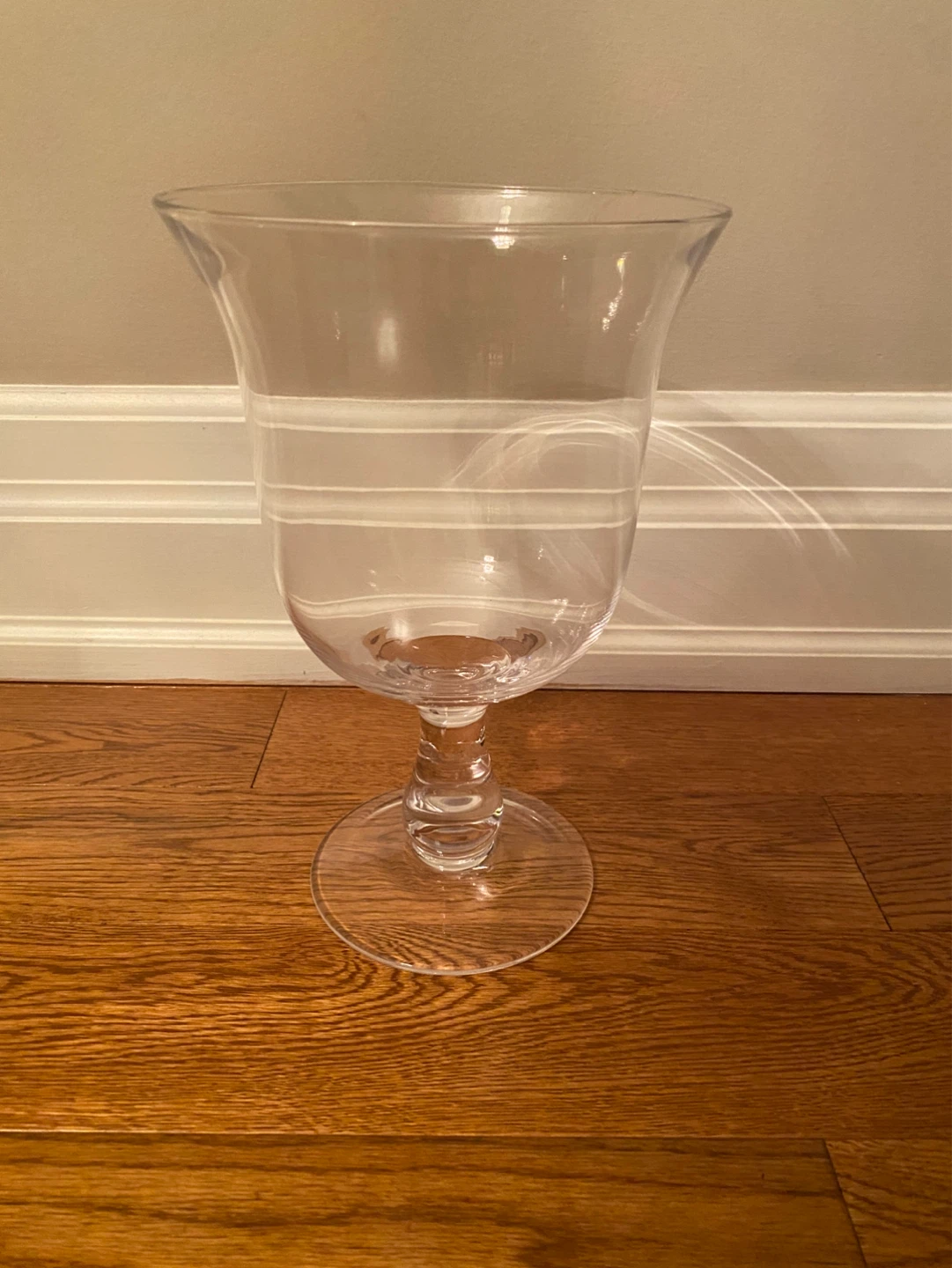 Clear Glass Footed Vase