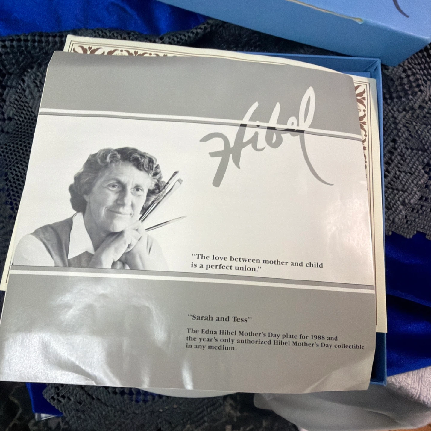 The Edna Hibel 1988 Mother's Day Plate by Knowles