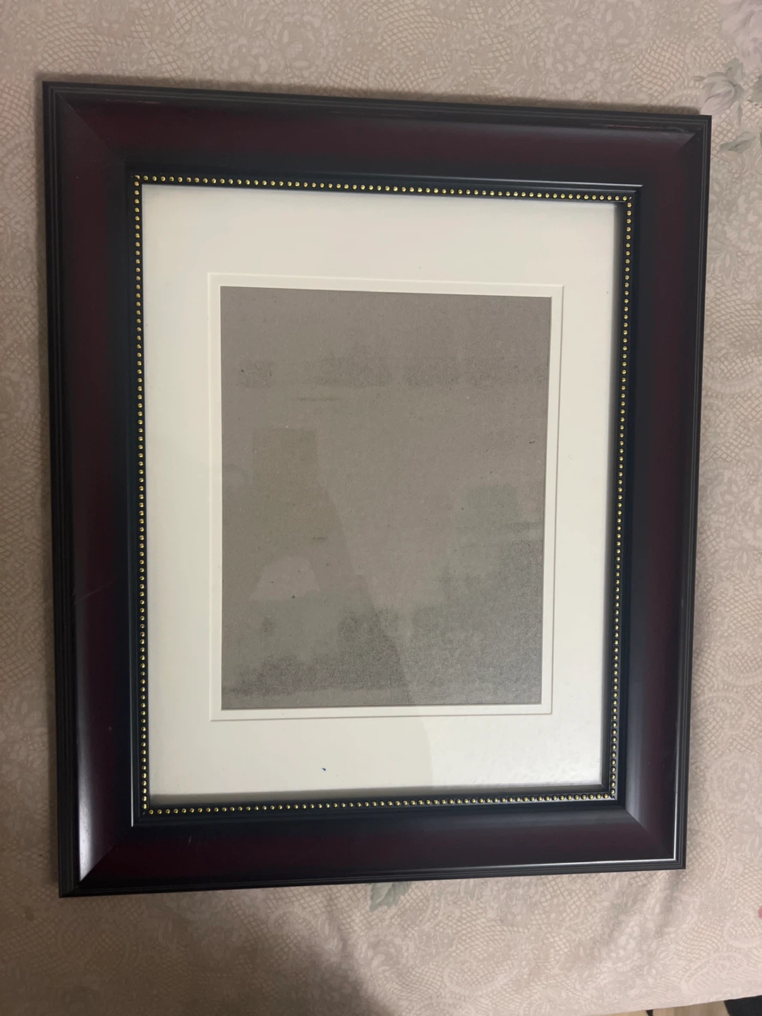 Dark Wood Picture Frame with White Mat