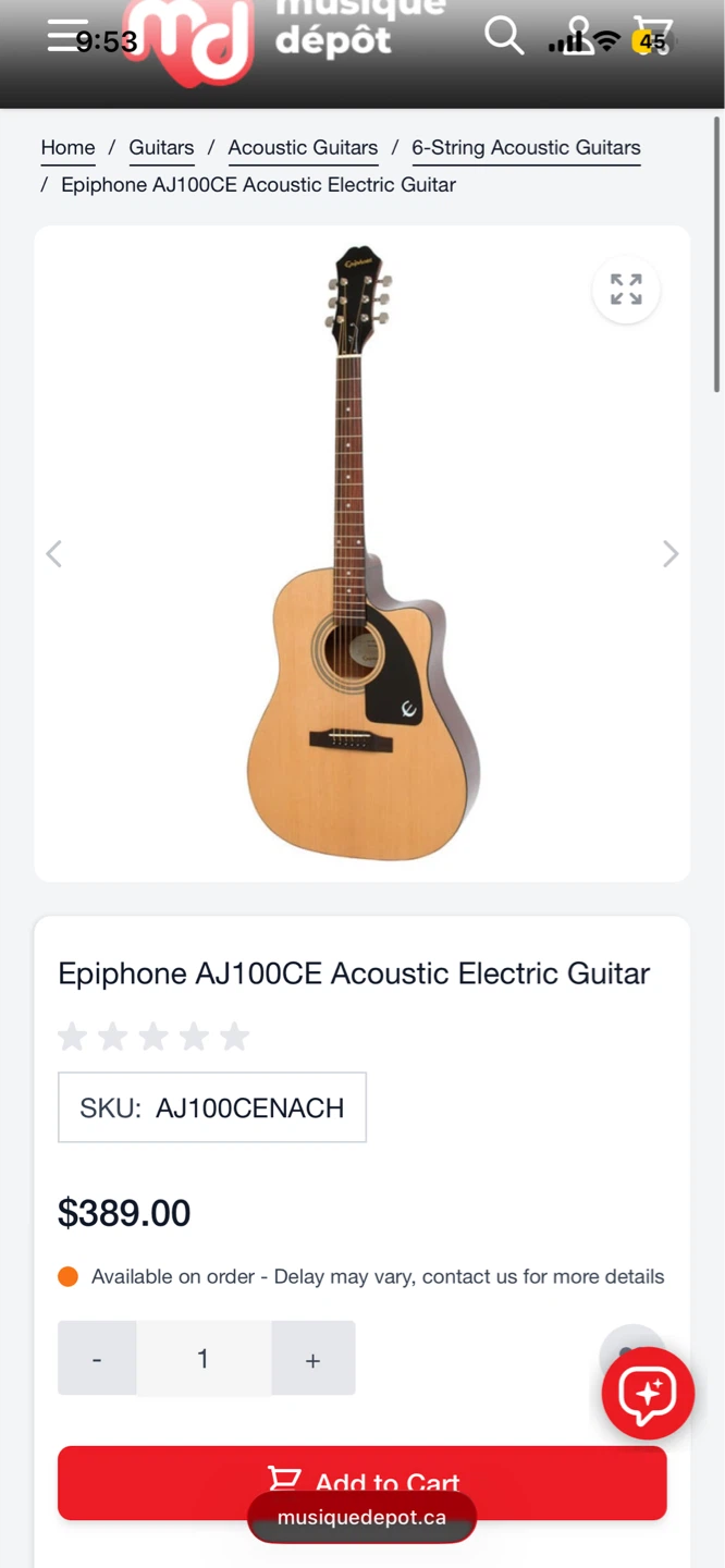 Epiphone AJ100CE Acoustic Electric Guitar - photo 5