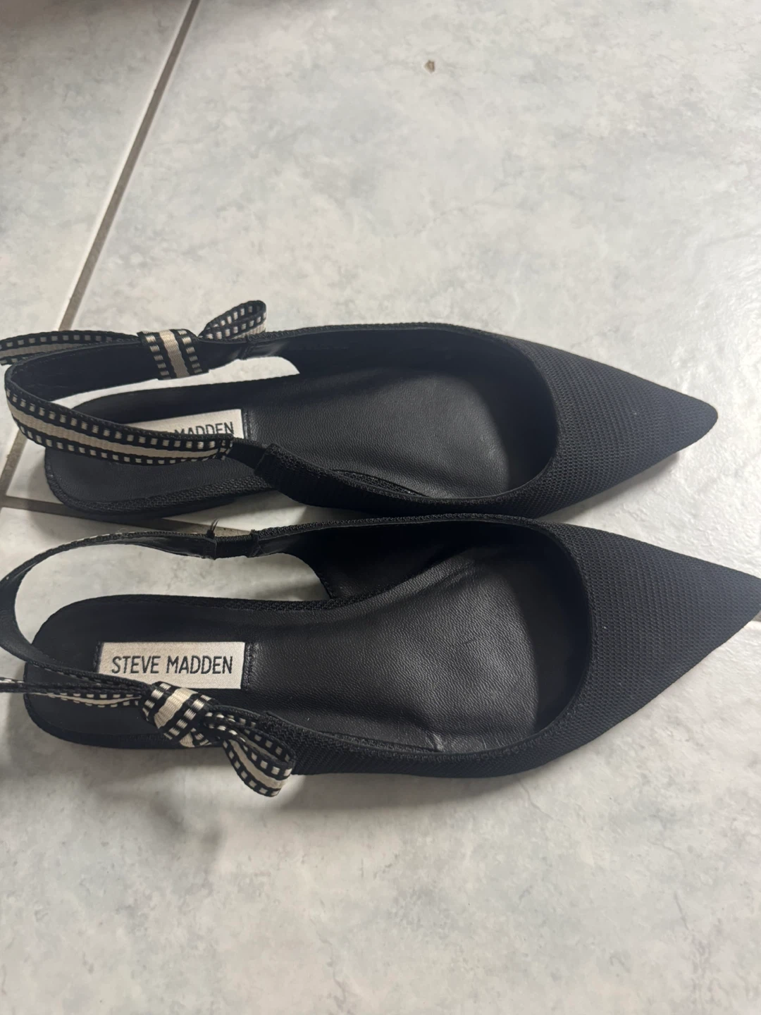 Steve Madden Black Pointed Toe Slingback Flats - photo 2