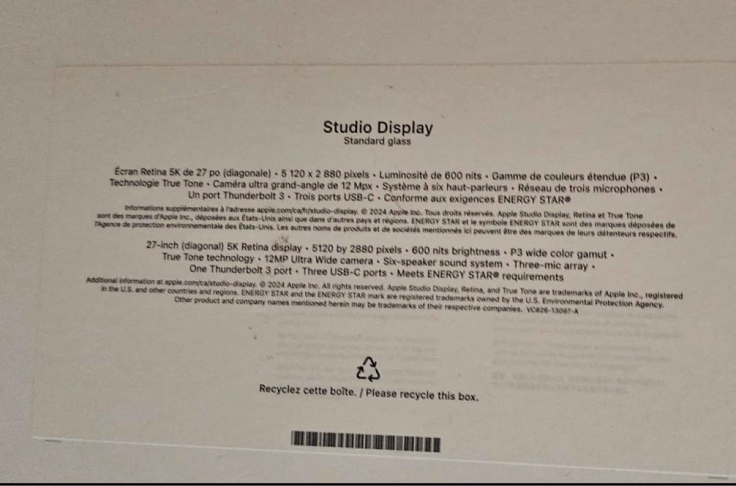 Apple Studio Display 27" 5K Retina Brand New SEALED - photo 2