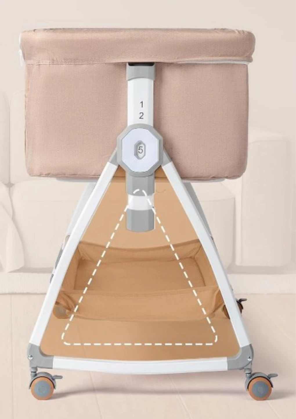 Portable baby Bassinet with Storage Shelf - photo 2