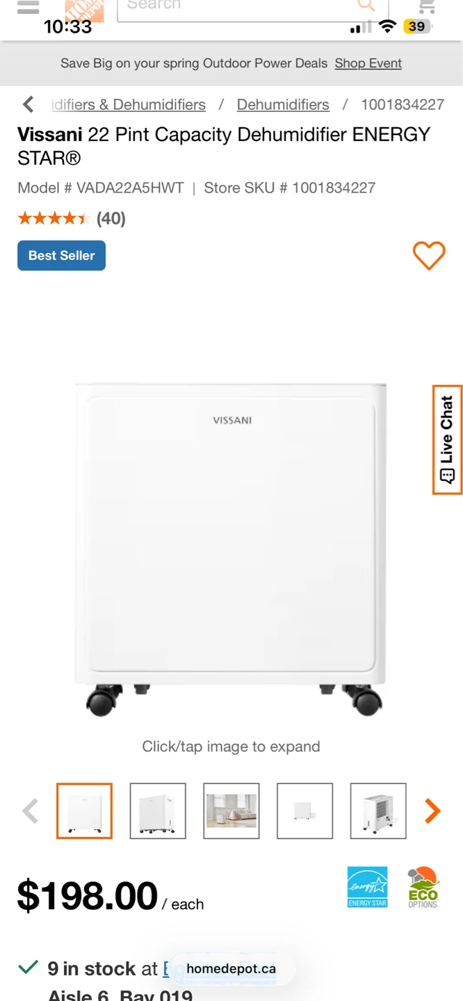 Vissani 22 Pint Dehumidifier - photo 2