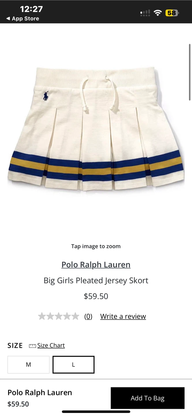 Polo Ralph Lauren Baby Girls skort White Pink Green Stripes