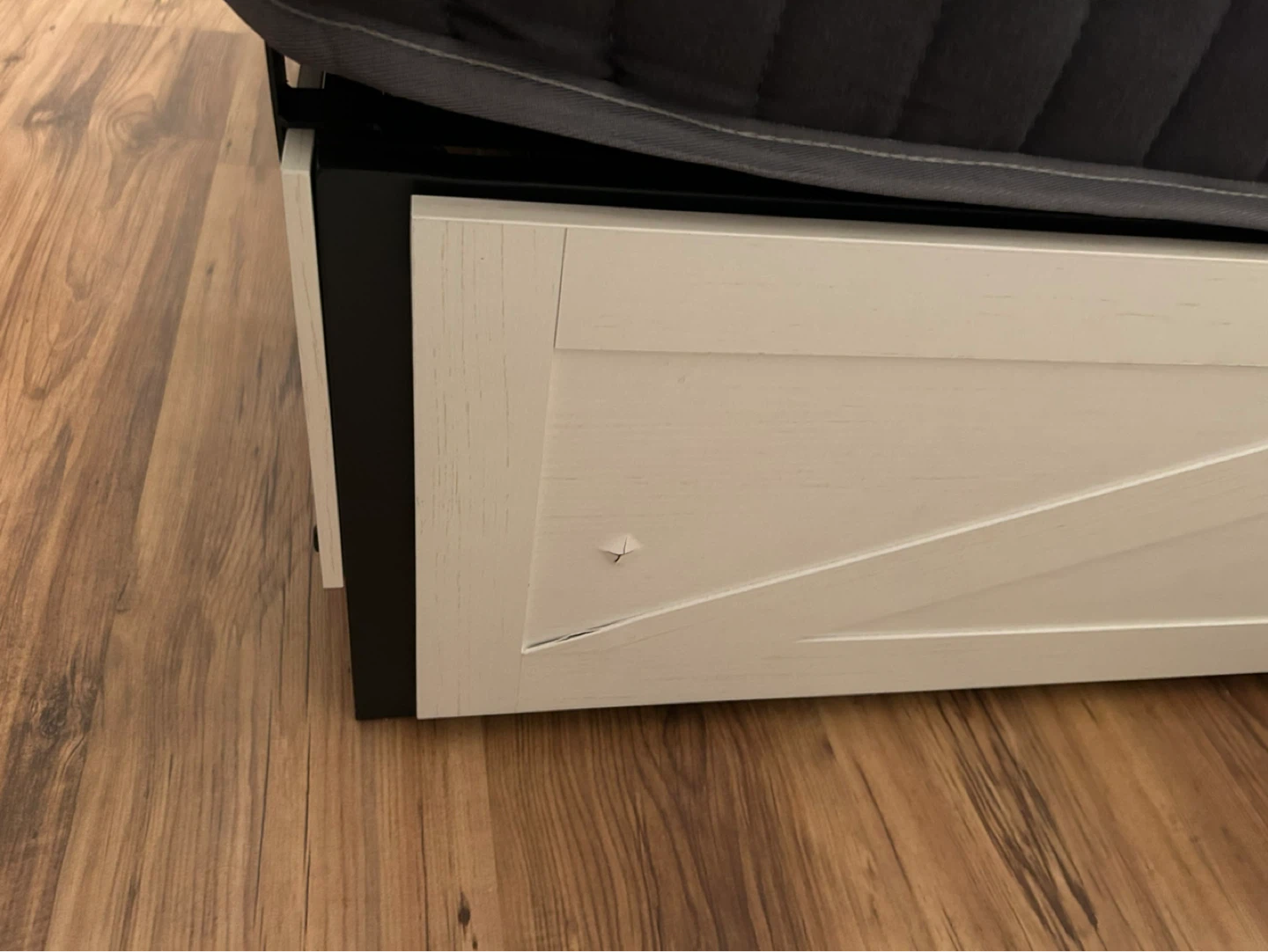 White double Size Bed Frame with Storage Drawers - photo 3