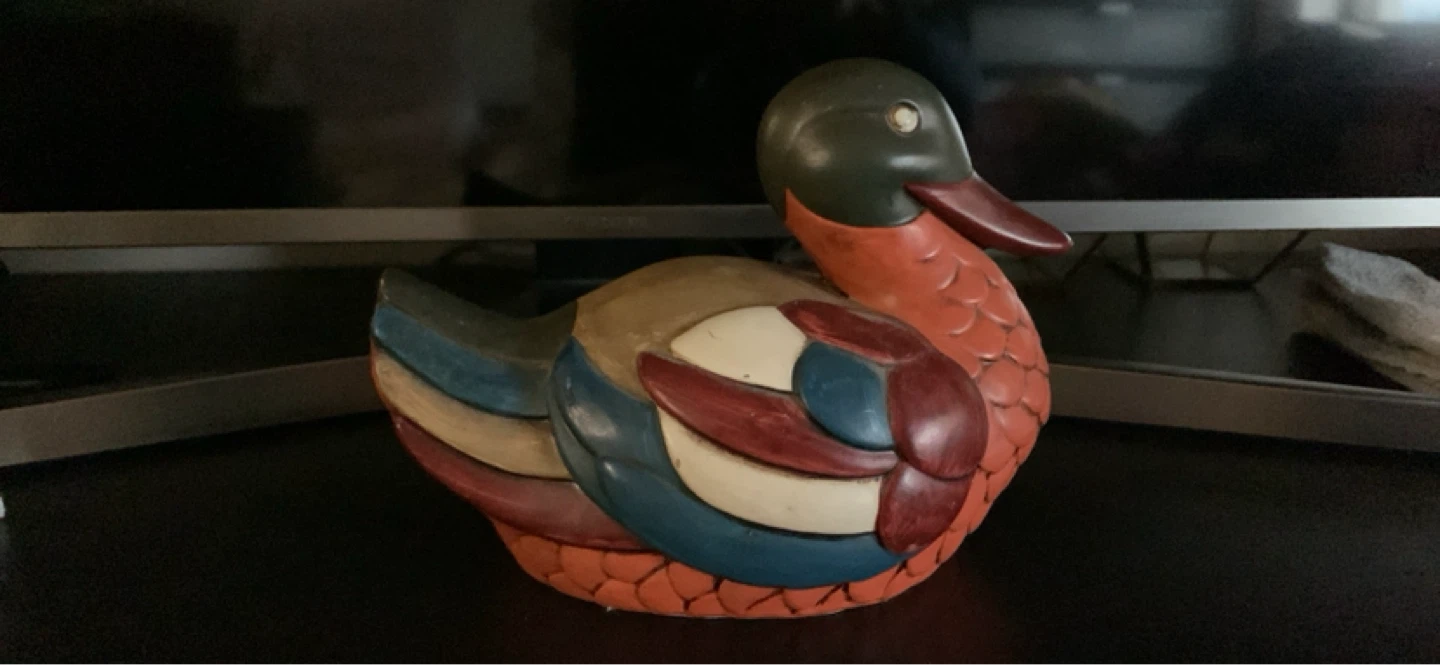 Hand-Painted Ceramic Duck Figurine - Made in Portugal