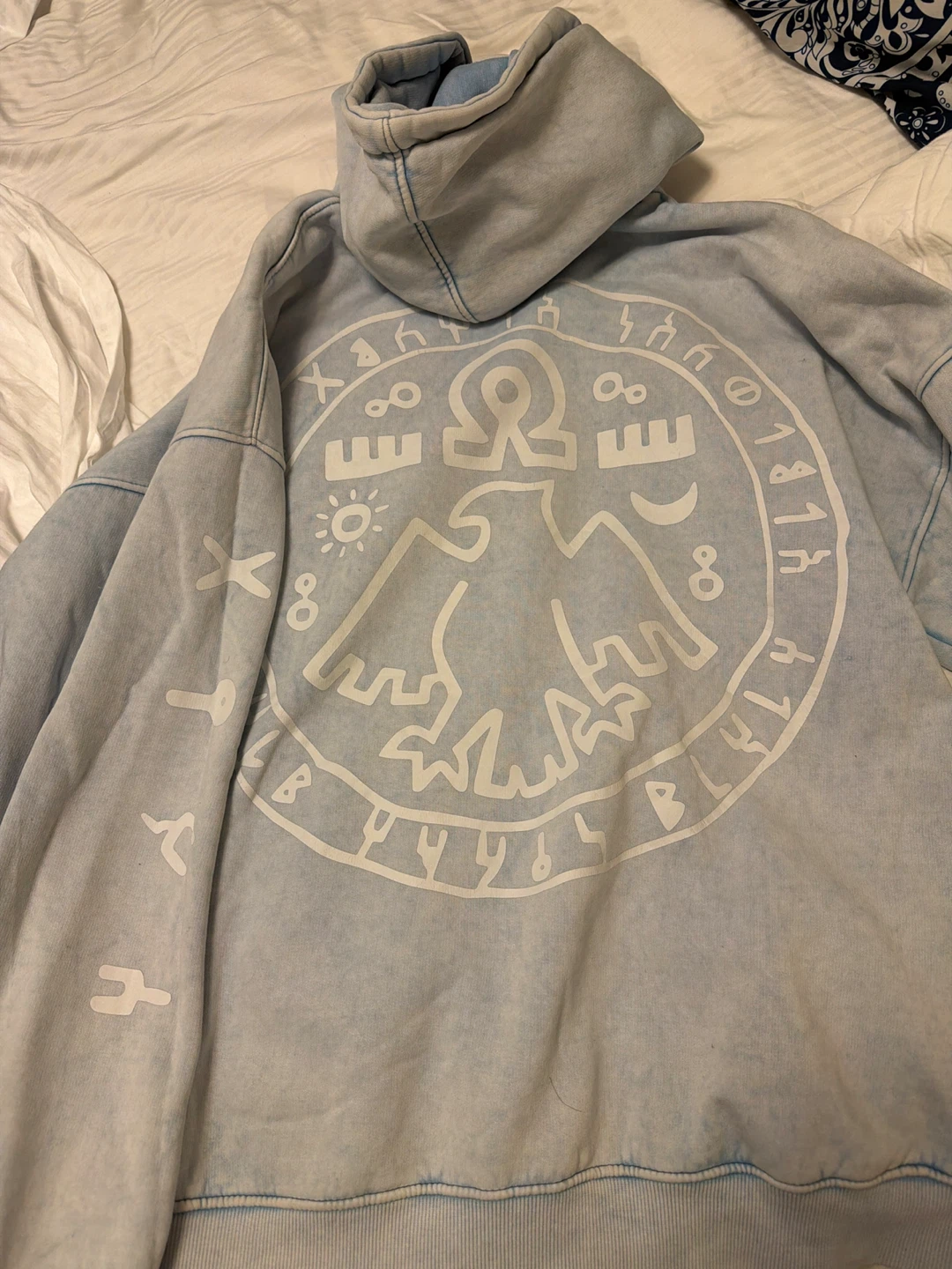 Blue Acid Wash Hoodie