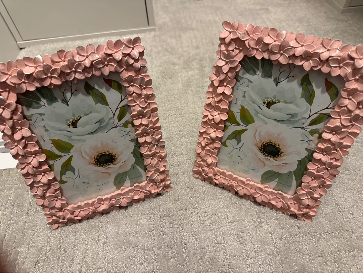 Set of 2 Pink Floral Photo Frames