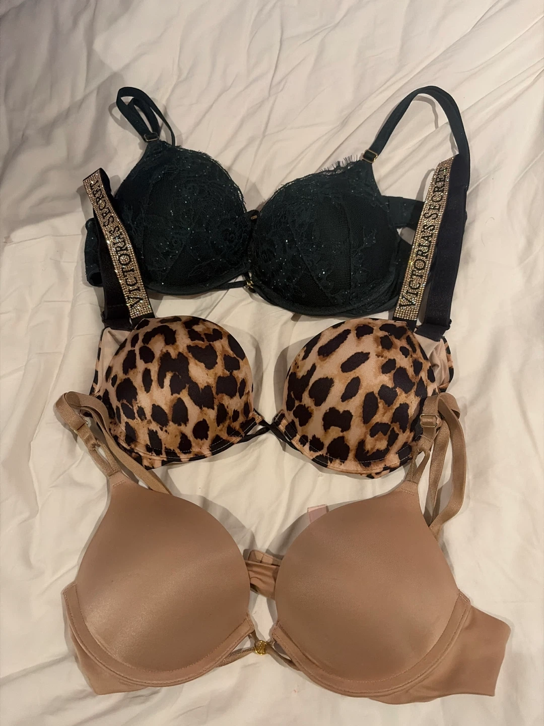 Victoria's Secret Bras (3) - Dark green, Leopard, Nude