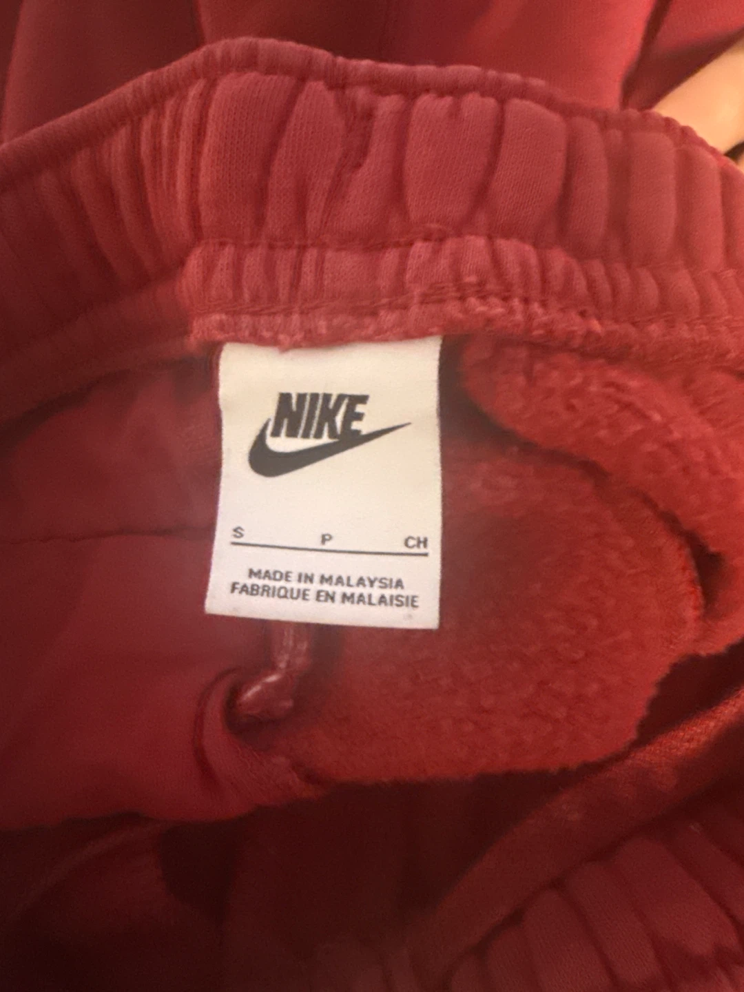 Red nike sweatpants cuffed size small - photo 3