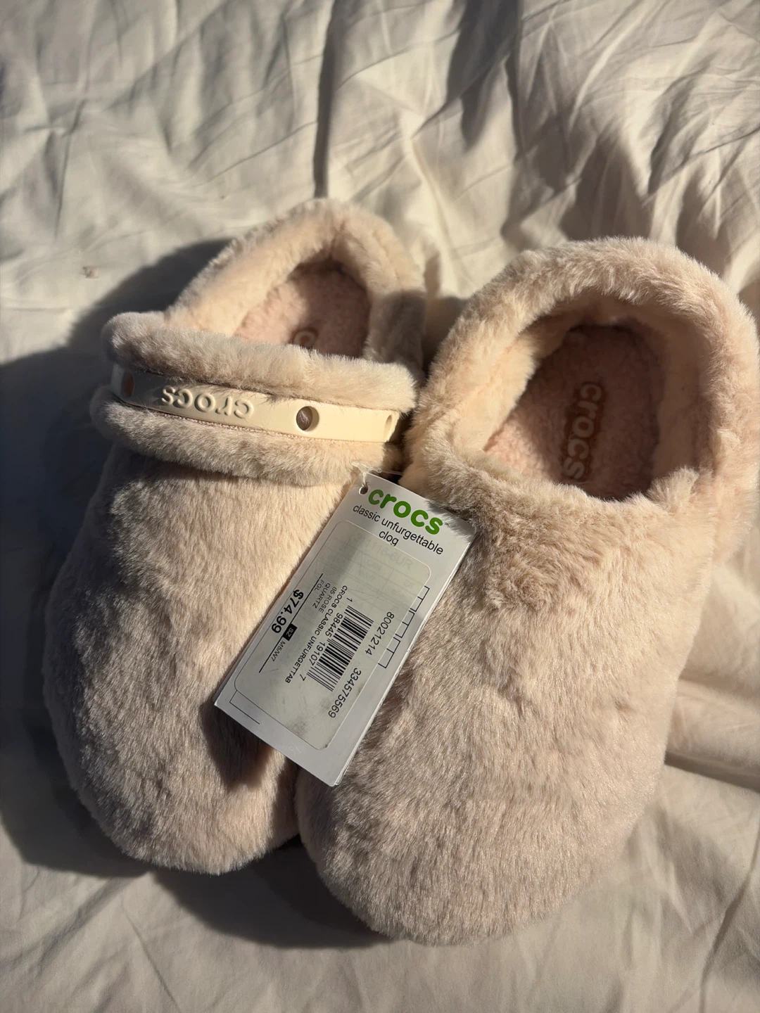 Crocs Classic Fluffy Clog - Light pink womens size 7