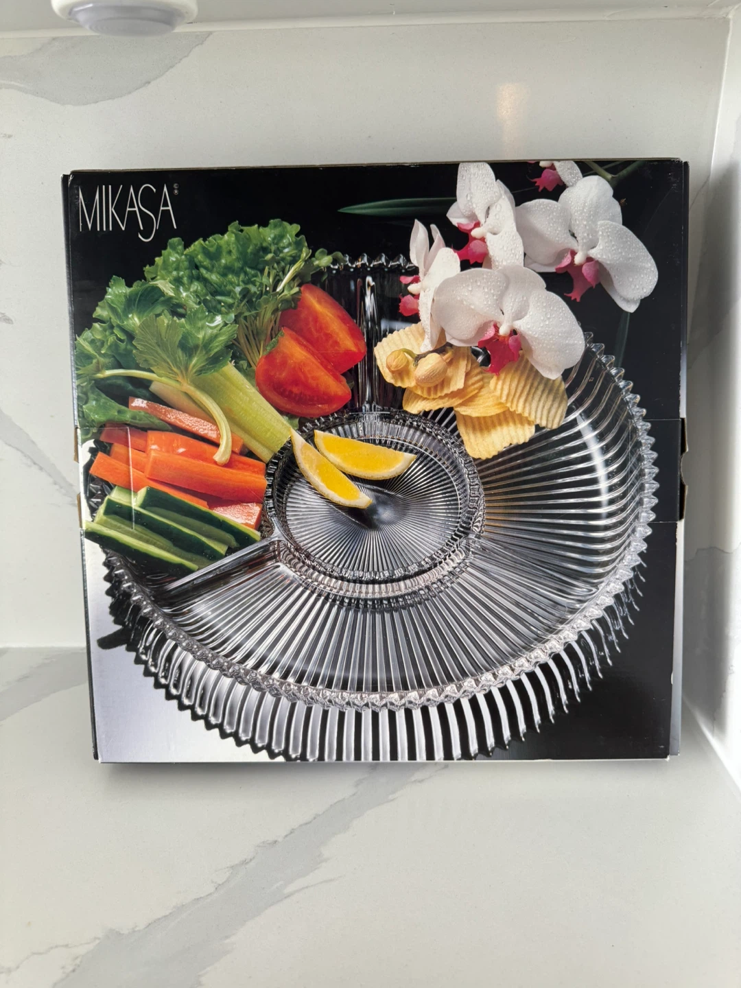 Mikasa Diamond Fire Divided Relish Tray 14 inch