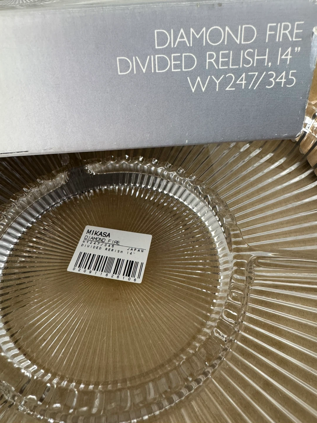 Mikasa Diamond Fire Divided Relish Tray 14 inch - photo 3