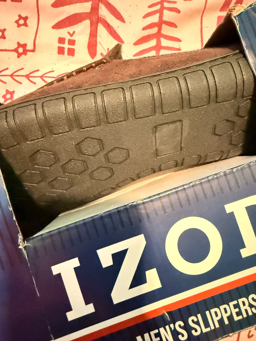 IZOD Men's Slippers Size 13-14 Brown Memory Foam Indoor/Outdoor - photo 5