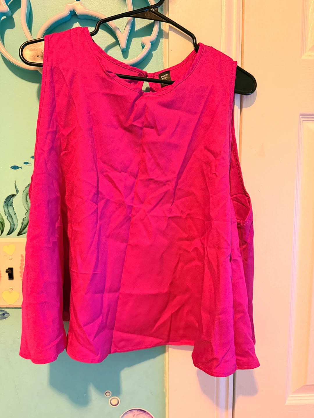 SHEIN CURVE Hot Pink Sleeveless Top and Pants Set - 2XL