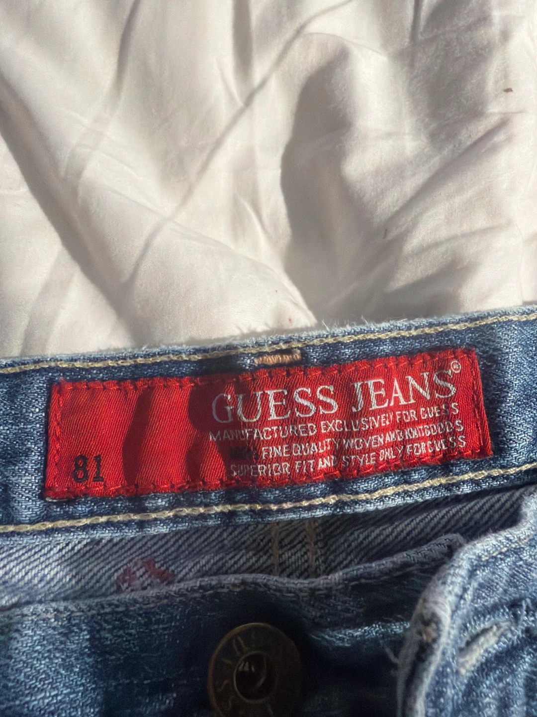 Vintage Guess Jeans Embroidered Jean Shorts Size 26 - photo 2