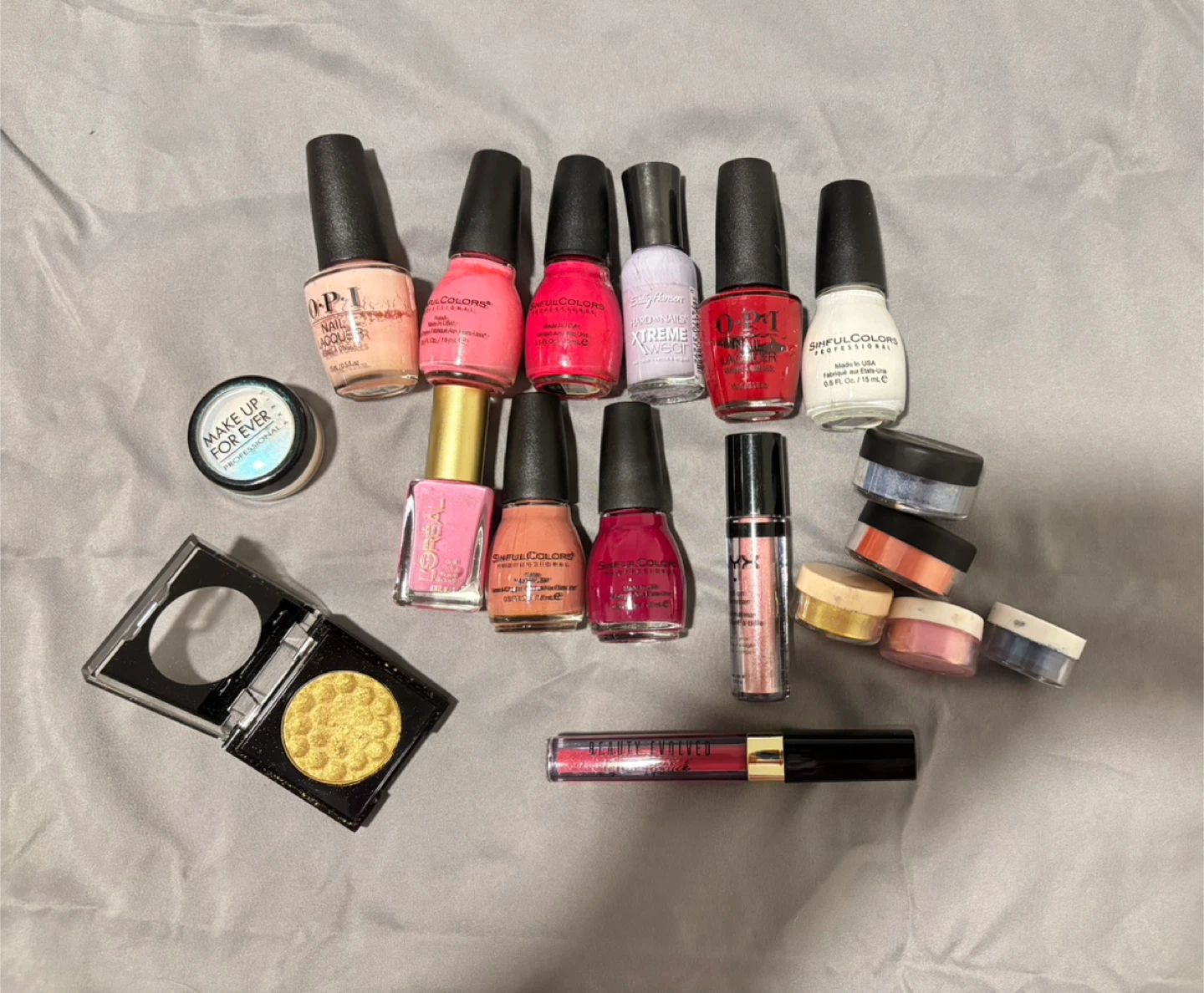 Assorted Makeup Lot: OPI, L'Oréal, NYX, Make Up For Ever