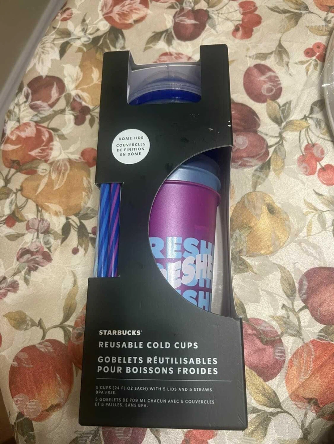 Starbucks Reusable Cold Cups with Lids & Straws