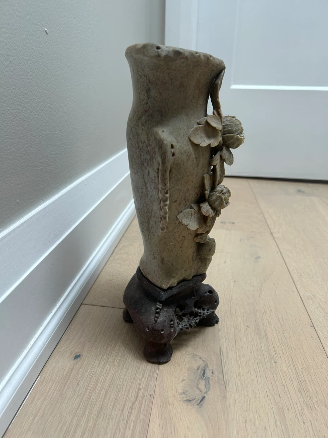Carved Soapstone Floral Vase - photo 2