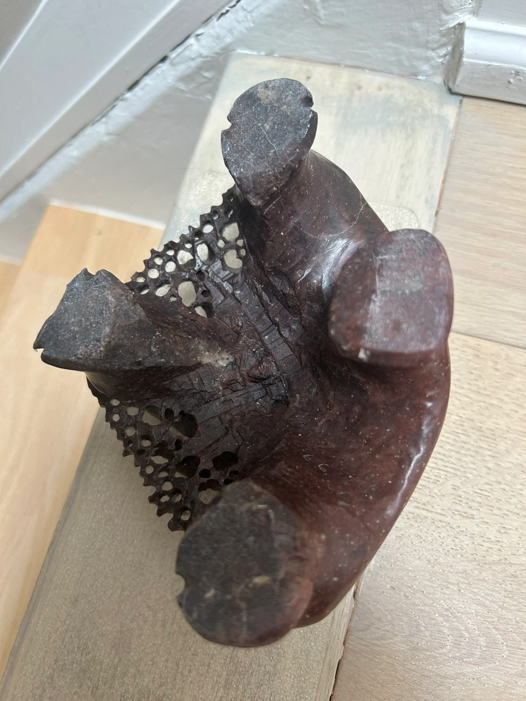 Carved Soapstone Floral Vase - photo 5