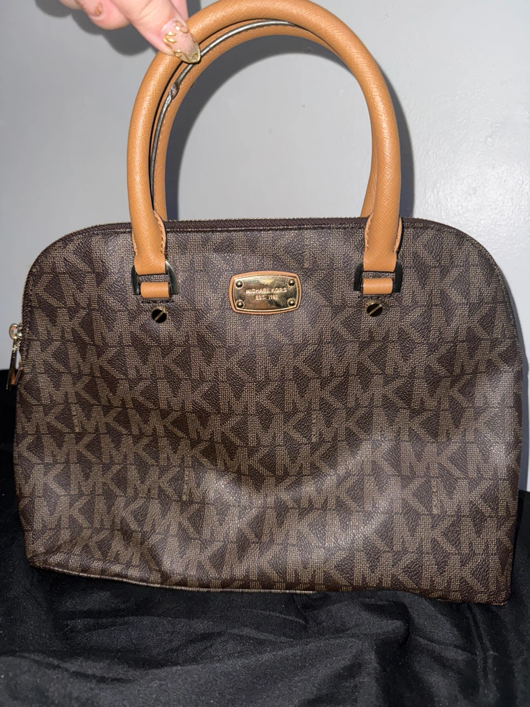 Michael Kors Signature Monogram Satchel Handbag
