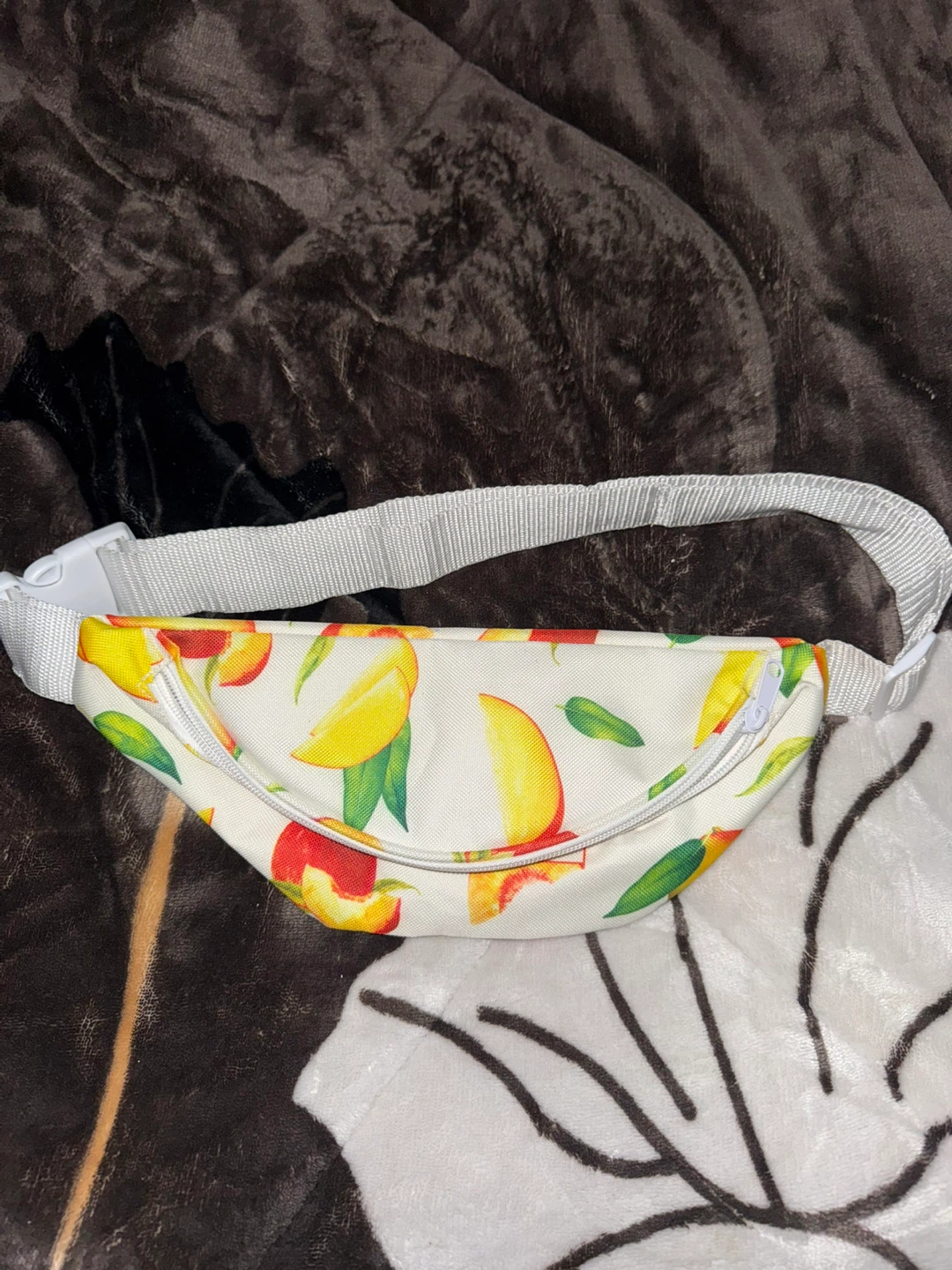 Peach Print Fanny Pack