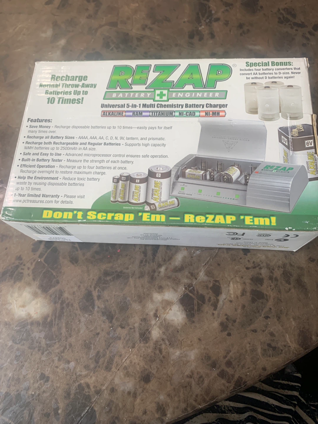 RezAp Universal 5-in-1 Battery Charger