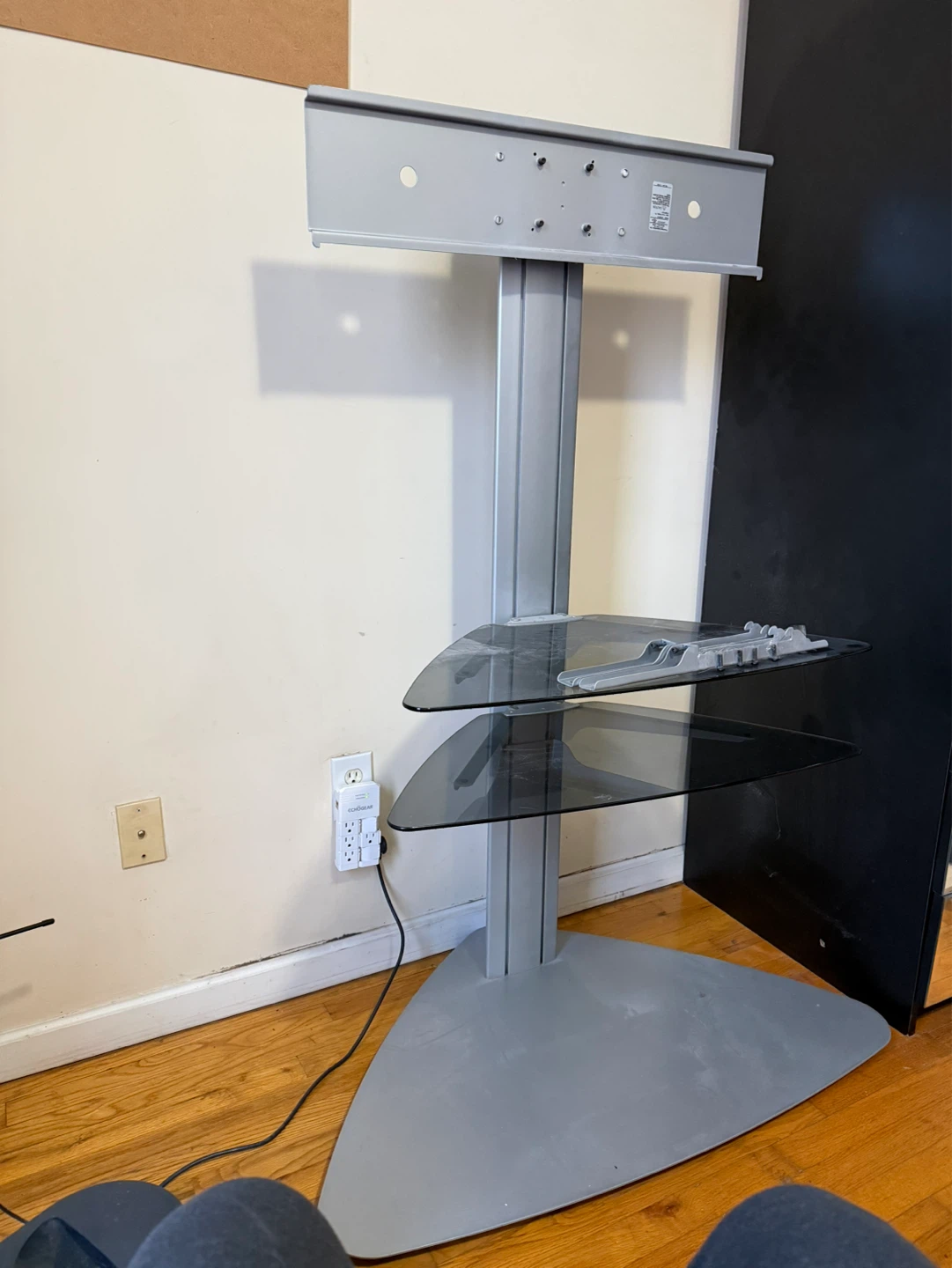 Glass TV Stand with Metal Frame - photo 3