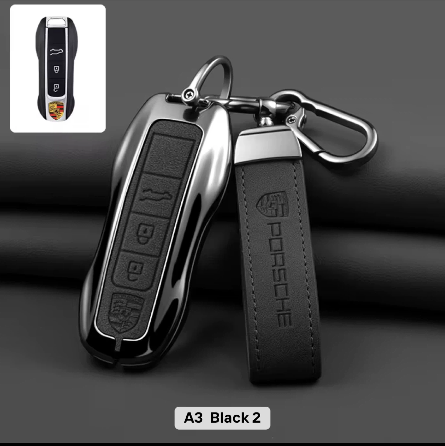 Porsche Key Fob Cover and Keychain Set