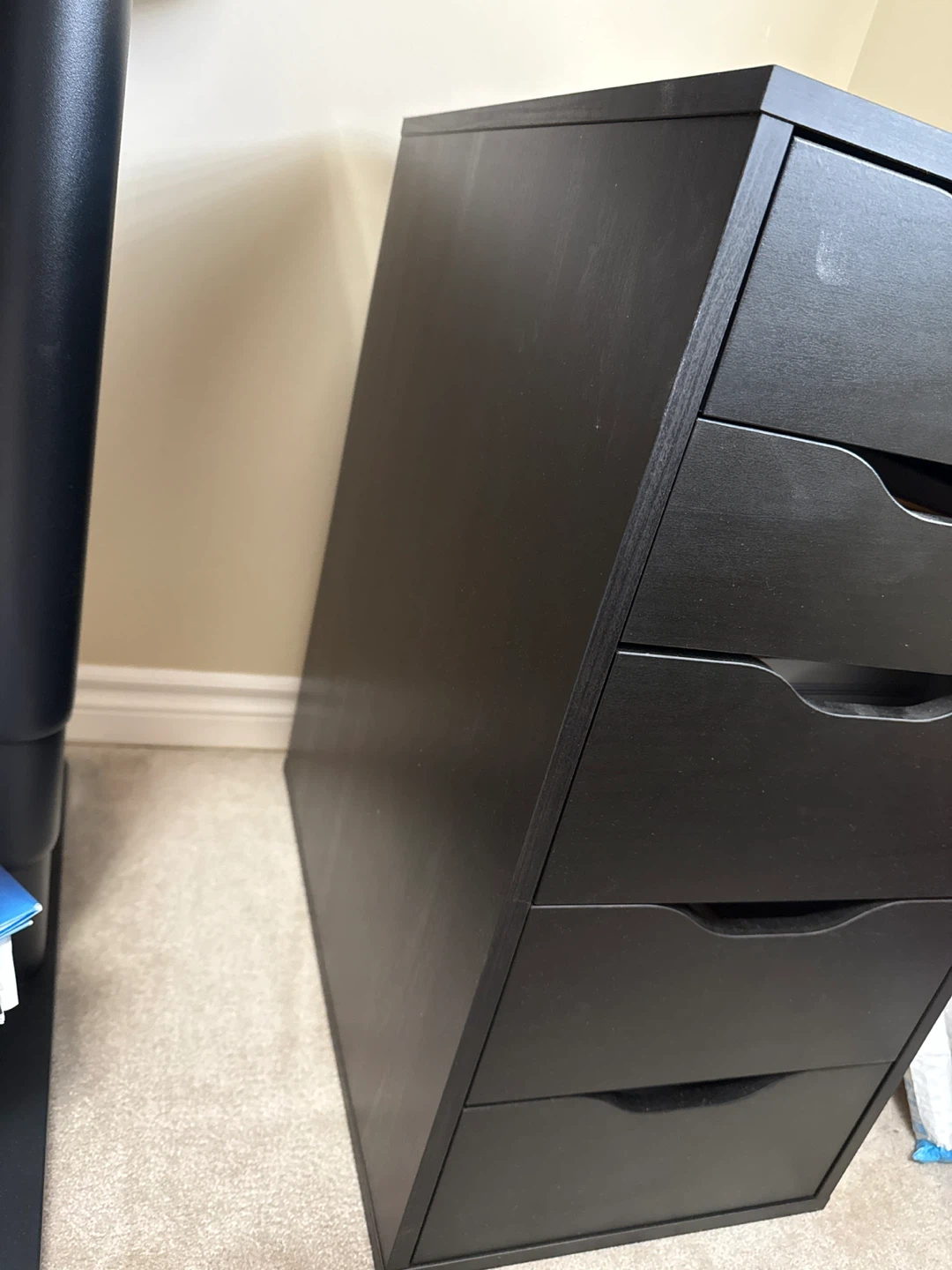 IKEA Black 5-Drawer Alex Style Storage Unit - photo 3