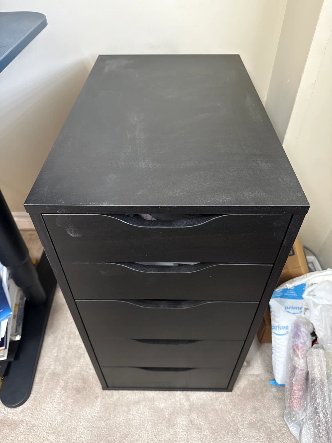 IKEA Black 5-Drawer Alex Style Storage Unit - photo 2