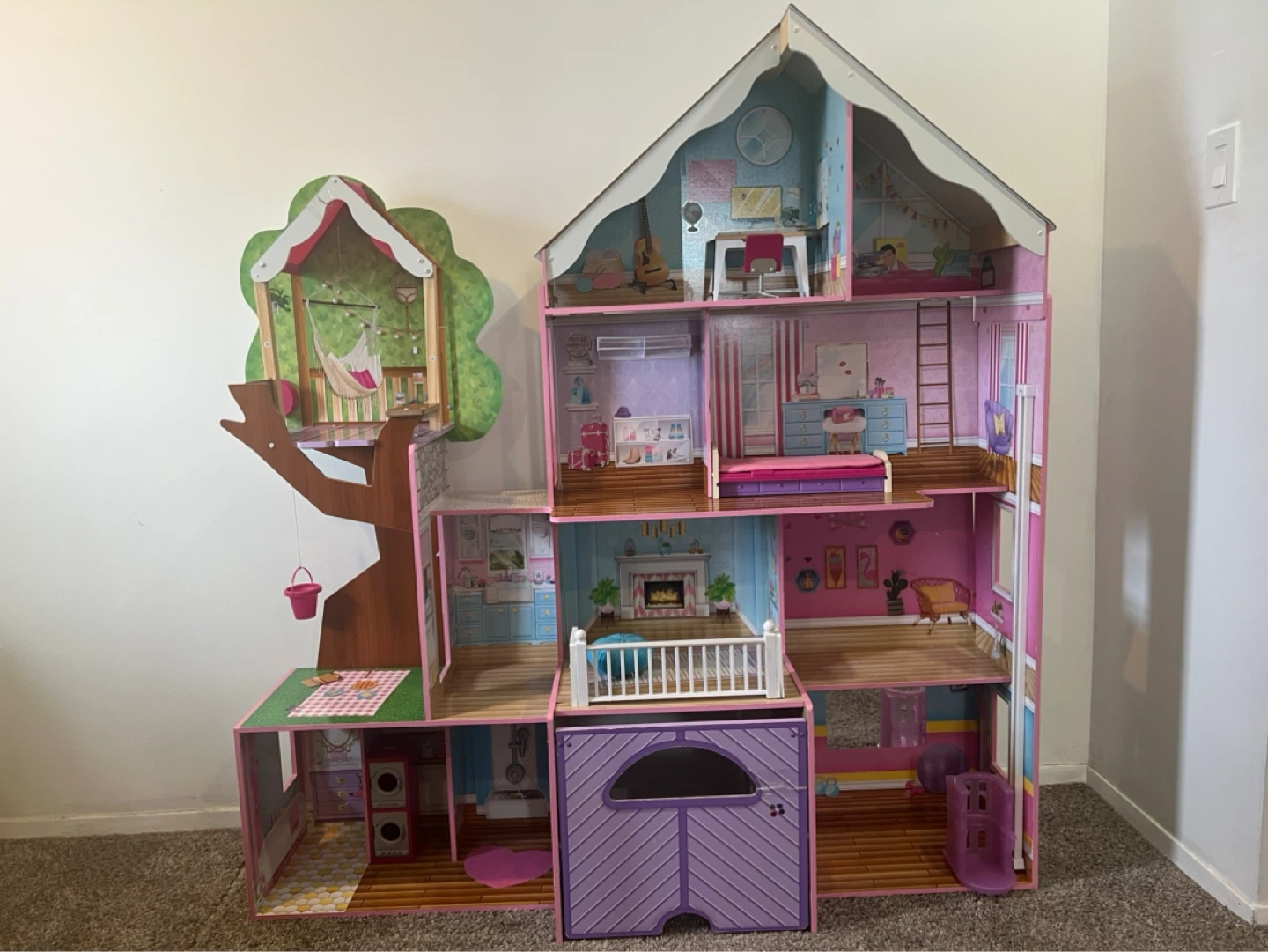 KidKraft Wooden Dollhouse with Treehouse and Elevator