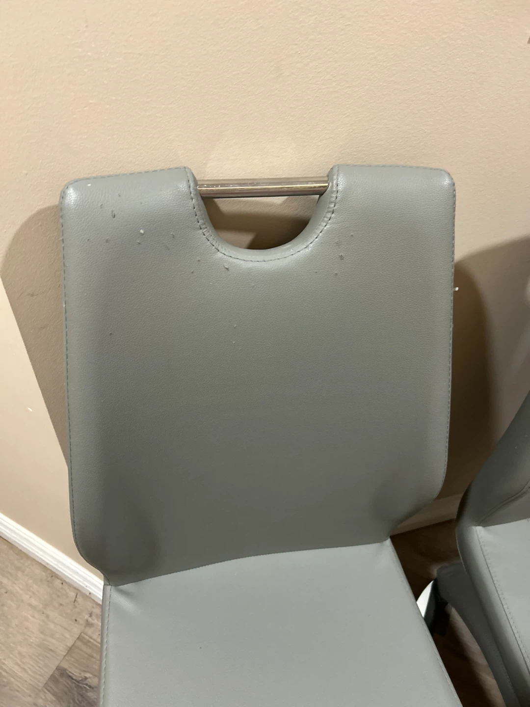 Grey Faux Leather Dining Chairs - Set of 2 - photo 4